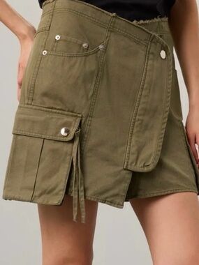 Marissa Webb Olive wrap around cargo Utility Skirt